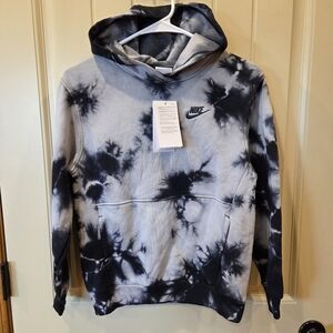 Nike Sportswear Club Fleece Older Kids Hoodie Tie Dye Pull Over Size Medium